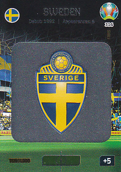 Team Logo Sweden Panini UEFA EURO 2020 FANS - Team Logo #316